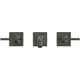Wandarmatur mit zwei Hebelgriffen und durchgehendem Auslauf in Magnetic Grey, hergestellt von Ideal Standard. Klare, rechteckige Formensprache.